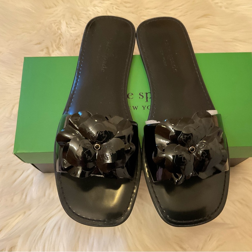 Kate Spade Santana Slides Sandals - New in Box - Size 8 - Black - Picture 3 of 10